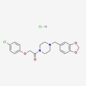 molecular formula C20H22Cl2N2O4 B1682218 1-[4-(1,3-Benzodioxol-5-ylmethyl)piperazin-4-ium-1-yl]-2-(4-chlorophenoxy)ethanone;chloride CAS No. 34161-23-4
