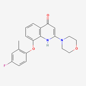 molecular formula C20H19FN2O3 B1682241 8-(4-Fluoro-2-methylphenoxy)-2-(morpholin-4-yl)quinolin-4(1H)-one CAS No. 351071-90-4
