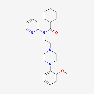 molecular formula C25H34N4O2 B1682269 Cyclohexanecarboxamide, n-[2-[4-(2-methoxyphenyl)-1-piperazinyl]ethyl]-n-2-pyridinyl- CAS No. 162760-96-5