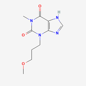 molecular formula C10H14N4O3 B1682288 Xanthine, 3-(3-methoxypropyl)-1-methyl- CAS No. 94733-92-3