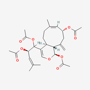 molecular formula C28H38O9 B1682292 [(1R,4aS,7Z,9R,11aR)-1-acetyloxy-4-[(2R)-1,2-diacetyloxy-4-methylpent-3-enyl]-7-methyl-11-methylidene-4a,5,6,9,10,11a-hexahydro-1H-cyclonona[c]pyran-9-yl] acetate CAS No. 64504-52-5