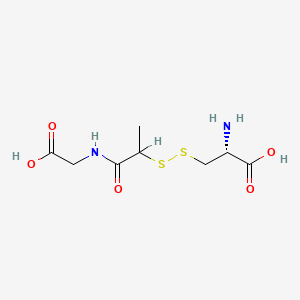 B1682311 Mercaptopropionylglycine-cysteine disulfide CAS No. 77591-18-5