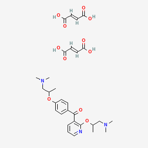 molecular formula C30H39N3O11 B1682338 2,4'-Bis(1-methyl-2-dimethylaminoethoxy)-3-benzoylpyridine dimaleate CAS No. 105568-35-2