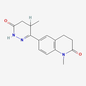 molecular formula C15H17N3O2 B1682341 2(1H)-Quinolinone, 3,4-dihydro-1-methyl-6-(1,4,5,6-tetrahydro-4-methyl-6-oxo-3-pyridazinyl)- CAS No. 70386-06-0