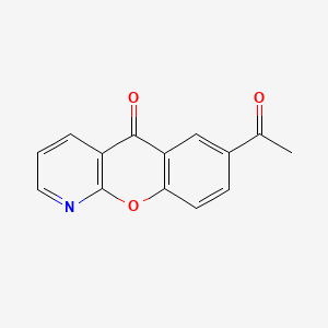 molecular formula C14H9NO3 B1682343 7-acetyl-5-oxo-5H-[1]benzopyrano[2,3-b]pyridine CAS No. 53944-40-4