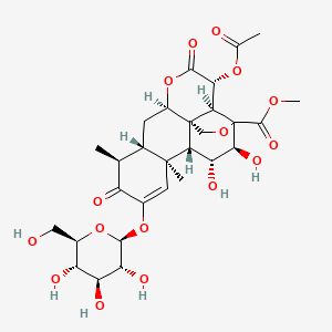 molecular formula C29H38O16 B1682348 methyl (1R,2S,3R,6R,8S,9S,13S,14R,15R,16S)-3-acetyloxy-15,16-dihydroxy-9,13-dimethyl-4,10-dioxo-11-[(2S,3R,4S,5S,6R)-3,4,5-trihydroxy-6-(hydroxymethyl)oxan-2-yl]oxy-5,18-dioxapentacyclo[12.5.0.01,6.02,17.08,13]nonadec-11-ene-17-carboxylate CAS No. 95258-11-0