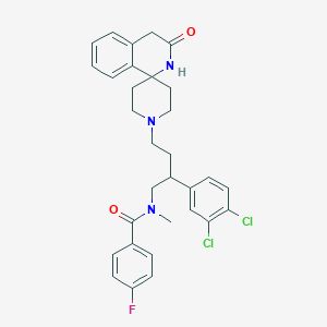 B1682357 N-[2-(3,4-dichlorophenyl)-4-(3-oxospiro[2,4-dihydroisoquinoline-1,4'-piperidine]-1'-yl)butyl]-4-fluoro-N-methylbenzamide CAS No. 173943-29-8