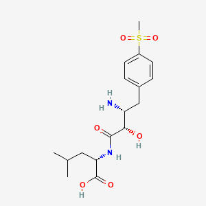 B1682360 N-(3-Amino-2-hydroxy-4-(4-methylsulfonylphenyl)-1-oxobutyl)leucine CAS No. 125483-62-7