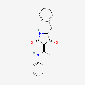 molecular formula C19H18N2O2 B1682386 3-(1-Anilinoethylidene)-5-benzylpyrrolidine-2,4-dione CAS No. 33016-12-5
