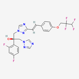 molecular formula C24H20F6N6O2 B1682408 (+)-(R)-2-(2,4-Difluorophenyl)-1-(3-((E)-4-(2,2,3,3-tetrafluoropropoxy)styryl)-1,2,4-triazol-1-yl)-3-(1,2,4-triazol-1-yl)propan-2-ol CAS No. 141113-28-2