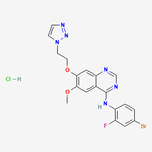molecular formula C19H17BrClFN6O2 B1682411 N-(4-bromo-2-fluorophenyl)-6-methoxy-7-[2-(triazol-1-yl)ethoxy]quinazolin-4-amine;hydrochloride CAS No. 257938-36-6