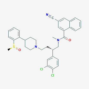 molecular formula C35H35Cl2N3O2S B1682412 3-cyano-N-[(2S)-2-(3,4-dichlorophenyl)-4-[4-[2-[(S)-methylsulfinyl]phenyl]piperidin-1-yl]butyl]-N-methylnaphthalene-1-carboxamide CAS No. 255049-08-2