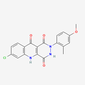 molecular formula C19H14ClN3O4 B1682416 7-Chloro-4-hydroxy-2-(4-methoxy-2-methylphenyl)-1,2,5,10-tetrahydropyridazino[4,5-b]quinoline-1,10-dione CAS No. 170142-20-8