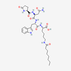 L-Lysine, 5-oxo-L-prolyl-L-asparaginyl-L-tryptophyl-N6-(1-oxooctyl)-