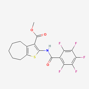 methyl 2-[(2,3,4,5,6-pentafluorobenzoyl)amino]-5,6,7,8-tetrahydro-4H-cyclohepta[b]thiophene-3-carboxylate