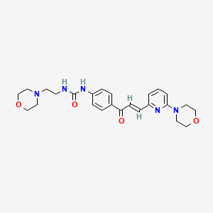 molecular formula C25H31N5O4 B1682456 N-[2-(4-Morpholinyl)ethyl]-N'-[4-[3-[6-(4-morpholinyl)-2-pyridinyl]-1-oxo-2-propen-1-yl]phenyl]urea CAS No. 867164-40-7