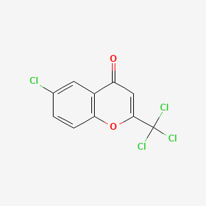 molecular formula C10H4Cl4O2 B1682474 6-Chloro-2-(trichloromethyl)chromen-4-one CAS No. 133406-29-8