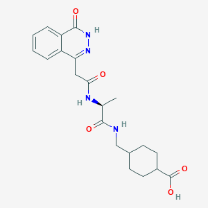 4-[({N-[(4-Oxo-3,4-dihydro-1-phthalazinyl)acetyl]alanyl}amino)methyl]cyclohexanecarboxylic acid