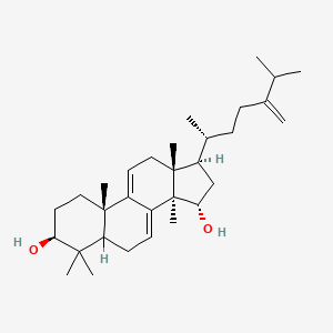 molecular formula C31H50O2 B1682499 (3S,10S,13R,14R,15S,17R)-4,4,10,13,14-pentamethyl-17-[(2R)-6-methyl-5-methylideneheptan-2-yl]-2,3,5,6,12,15,16,17-octahydro-1H-cyclopenta[a]phenanthrene-3,15-diol CAS No. 151368-42-2