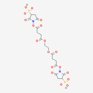 molecular formula C18H24N2O20S2 B1682513 2-(2,5-Dioxopyrrolidin-1-yl)-2-sulfobutanedioic acid--ethane-1,2-diol (2/1) CAS No. 167410-92-6
