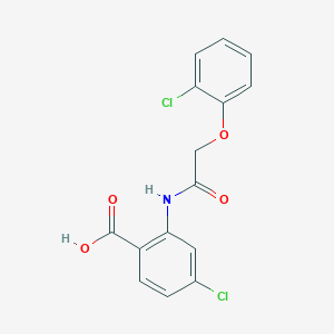 molecular formula C15H11Cl2NO4 B1682559 4-Chloro-2-[[2-(2-chlorophenoxy)acetyl]amino]benzoic acid CAS No. 351424-20-9