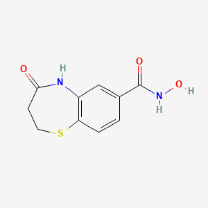 molecular formula C10H10N2O3S B1682578 N-hydroxy-4-oxo-3,5-dihydro-2H-1,5-benzothiazepine-7-carboxamide CAS No. 949792-00-1