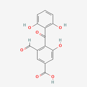 molecular formula C15H10O7 B1682587 4-(2,6-Dihydroxybenzoyl)-3-formyl-5-hydroxybenzoic acid CAS No. 127448-92-4