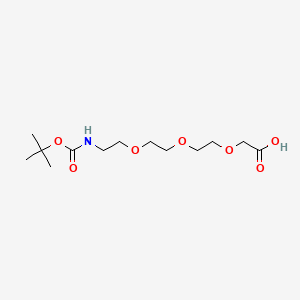 B1682597 2,2-Dimethyl-4-oxo-3,8,11,14-tetraoxa-5-azahexadecan-16-oic acid CAS No. 462100-06-7