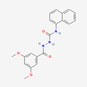 molecular formula C20H19N3O4 B1682608 1-[(3,5-Dimethoxybenzoyl)amino]-3-naphthalen-1-ylurea CAS No. 444932-31-4