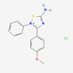 molecular formula C15H14ClN3OS B1682617 5-Amino-3-(4-methoxyphenyl)-2-phenyl-1,2,4-tiadiazolium chloride CAS No. 311814-78-5