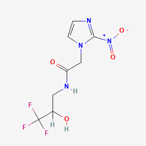 molecular formula C8H9F3N4O4 B1682624 N-(2-Hydroxy-3,3,3-trifluoropropyl)-2-(2-nitro-1-imidazolyl)acetamide CAS No. 167648-73-9