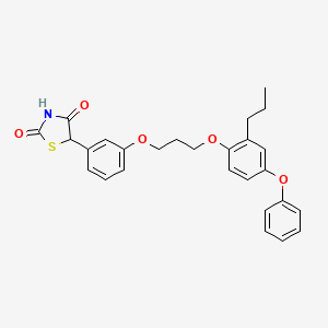 molecular formula C27H27NO5S B1682655 5-[3-[3-[4-(Phenoxy)-2-propylphenoxy]propoxy]phenyl]-1,3-thiazolidine-2,4-dione CAS No. 228577-00-2