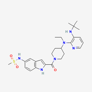 N-[2-[4-[[3-(tert-butylamino)pyridin-2-yl]-ethylamino]piperidine-1-carbonyl]-1H-indol-5-yl]methanesulfonamide