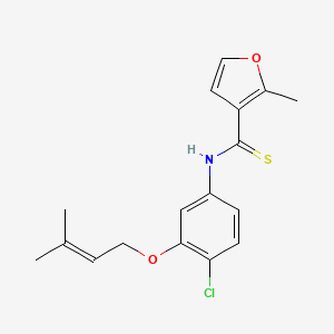 molecular formula C17H18ClNO2S B1682681 2-Methyl-furan-3-carbothioic acid [4-chloro-3-(3-methyl-but-2-enyloxy)-phenyl]-amide CAS No. 178870-32-1