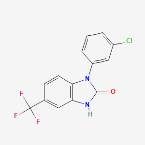 molecular formula C14H8ClF3N2O B1682683 1-(3-chlorophenyl)-5-(trifluoromethyl)-2,3-dihydro-1H-1,3-benzodiazol-2-one CAS No. 625458-06-2