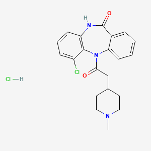 molecular formula C21H23Cl2N3O2 B1682688 6-Chloro-5,10-dihydro-5-((1-methyl-4-piperidyl)acetyl)-11H-dibenzo(b,e)(1,4)-diazepine-11-one CAS No. 120382-14-1