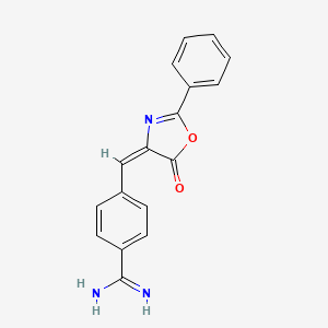 molecular formula C17H13N3O2 B1682689 4-[(E)-(5-Oxo-2-phenyl-1,3-oxazol-4-ylidene)methyl]benzenecarboximidamide CAS No. 940290-58-4