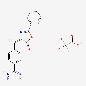 4-[(E)-(5-oxo-2-phenyl-1,3-oxazol-4-ylidene)methyl]benzenecarboximidamide;2,2,2-trifluoroacetic acid