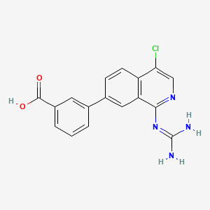 molecular formula C17H13ClN4O2 B1682696 3-[4-chloro-1-(diaminomethylideneamino)isoquinolin-7-yl]benzoic Acid CAS No. 223671-94-1