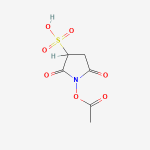molecular formula C6H7NO7S B1682710 1-Acetoxy-2,5-dioxopyrrolidine-3-sulfonic acid CAS No. 152305-87-8