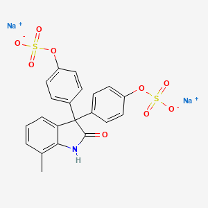 molecular formula C21H15NNa2O9S2 B1682712 Disodium 1,3-dihydro-7-methyl-2-oxo-2H-indole-3,3-diylbis(p-phenylene) bis(sulphate) CAS No. 54935-04-5