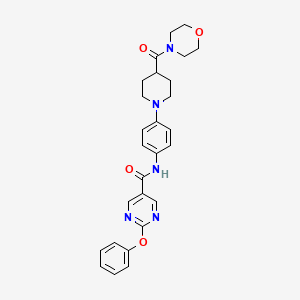 molecular formula C27H29N5O4 B1682772 N-[4-[4-(4-Morpholinylcarbonyl)-1-piperidinyl]phenyl]-2-phenoxy-5-pyrimidinecarboxamide CAS No. 927878-49-7