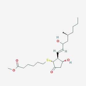 molecular formula C22H38O5S B1682773 Methyl 6-((-3-hydroxy-2-(3-hydroxy-5-methyl-1-nonenyl)-5-oxocyclopentyl)thio)hexanoate CAS No. 83058-69-9