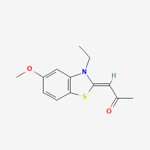(Z)-1-(3-Ethyl-5-methoxy-2,3-dihydrobenzothiazol-2-ylidene)propan-2-one