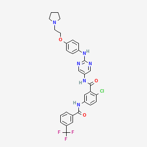 2-Chloro-N-[2-[4-(2-pyrrolidin-1-ylethoxy)anilino]pyrimidin-5-yl]-5-[[3-(trifluoromethyl)benzoyl]amino]benzamide