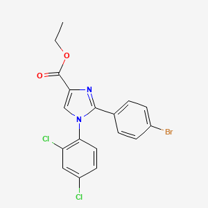 molecular formula C18H13BrCl2N2O2 B1682782 Ethyl 2-(4-bromophenyl)-1-(2,4-dichlorophenyl)imidazole-4-carboxylate CAS No. 850339-33-2
