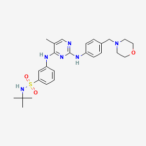 N-(tert-Butyl)-3-((5-methyl-2-((4-(morpholinomethyl)phenyl)-amino)pyrimidin-4-yl)amino)benzenesulfonamide