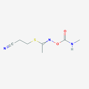 molecular formula C7H11N3O2S B1682802 Ethanimidothioic acid, N-(((methylamino)carbonyl)oxy)-, 2-cyanoethyl ester CAS No. 25171-63-5