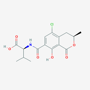 molecular formula C16H18ClNO6 B1682821 N-((5-Chloro-8-hydroxy-3-methyl-1-oxo-7-isochromanyl)carbonyl)valine CAS No. 56222-78-7