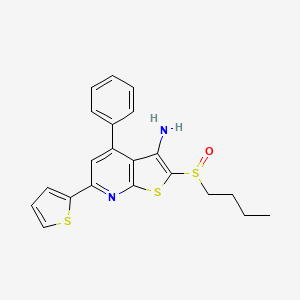 molecular formula C21H20N2OS3 B1682838 2-(Butylsulfinyl)-4-phenyl-6-(2-thienyl)-thieno[2,3-b]pyridin-3-amine CAS No. 459147-39-8